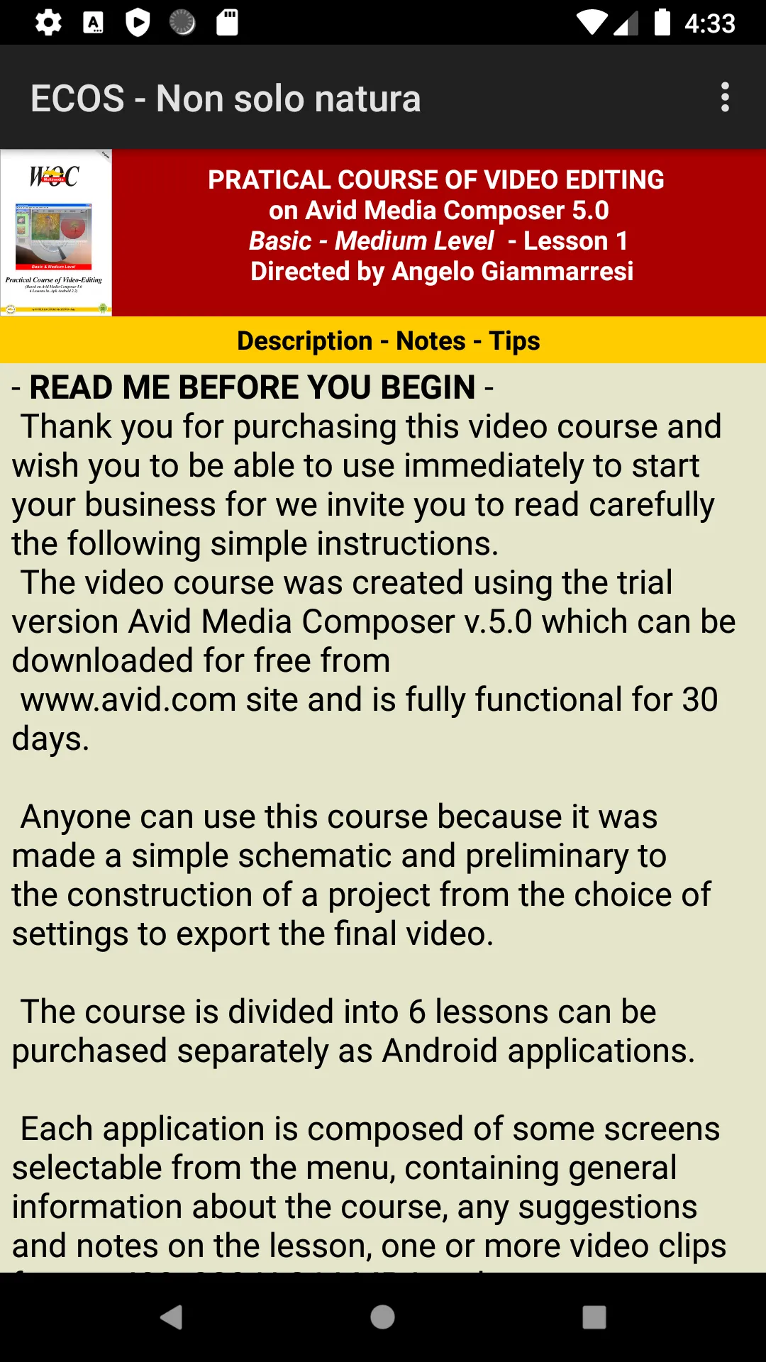 Course Media Composer 5 | Indus Appstore | Screenshot