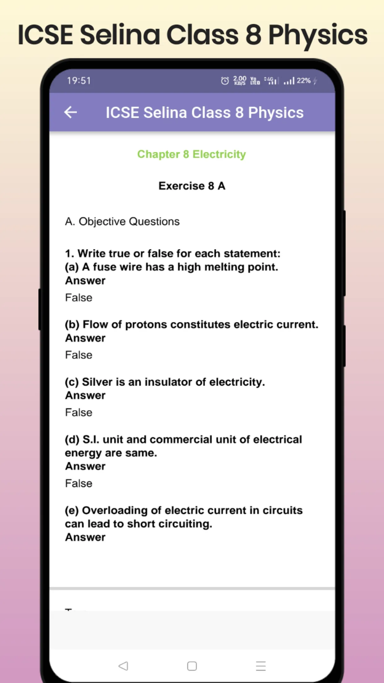 ICSE Selina Class 8 Physics | Indus Appstore | Screenshot