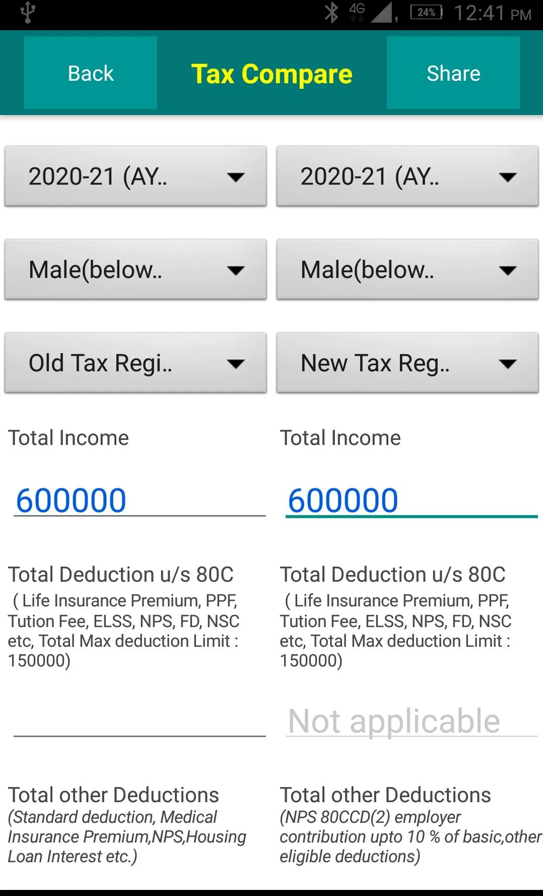 Income Tax Calculator | Indus Appstore | Screenshot