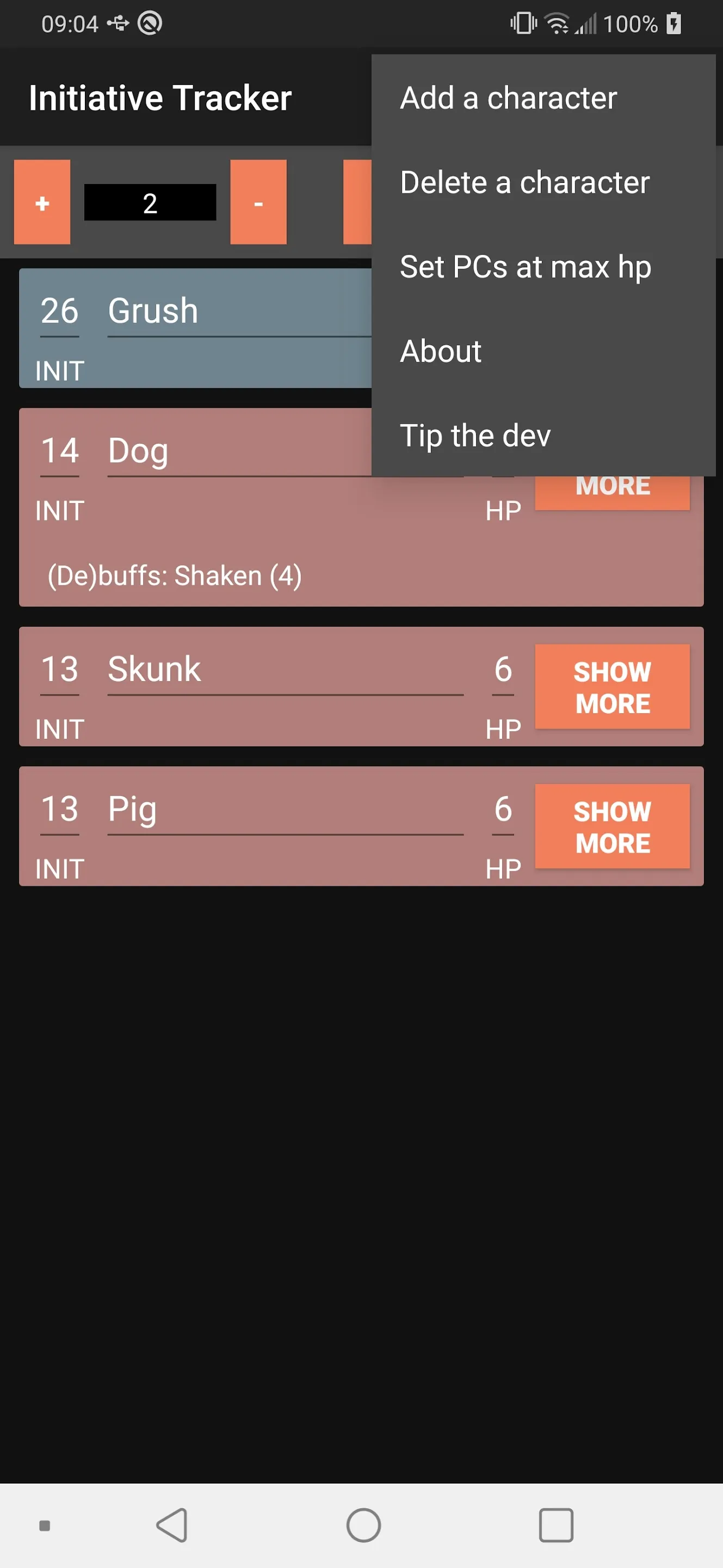 Initiative Tracker - Dark | Indus Appstore | Screenshot