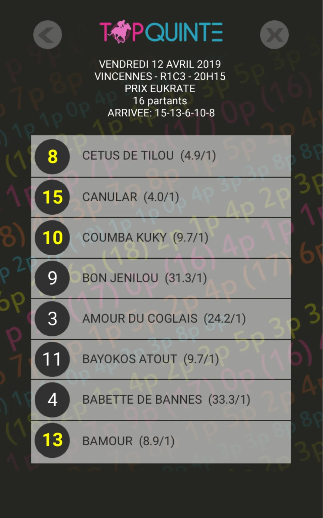 Top Quinté - Gagner avec la mu | Indus Appstore | Screenshot