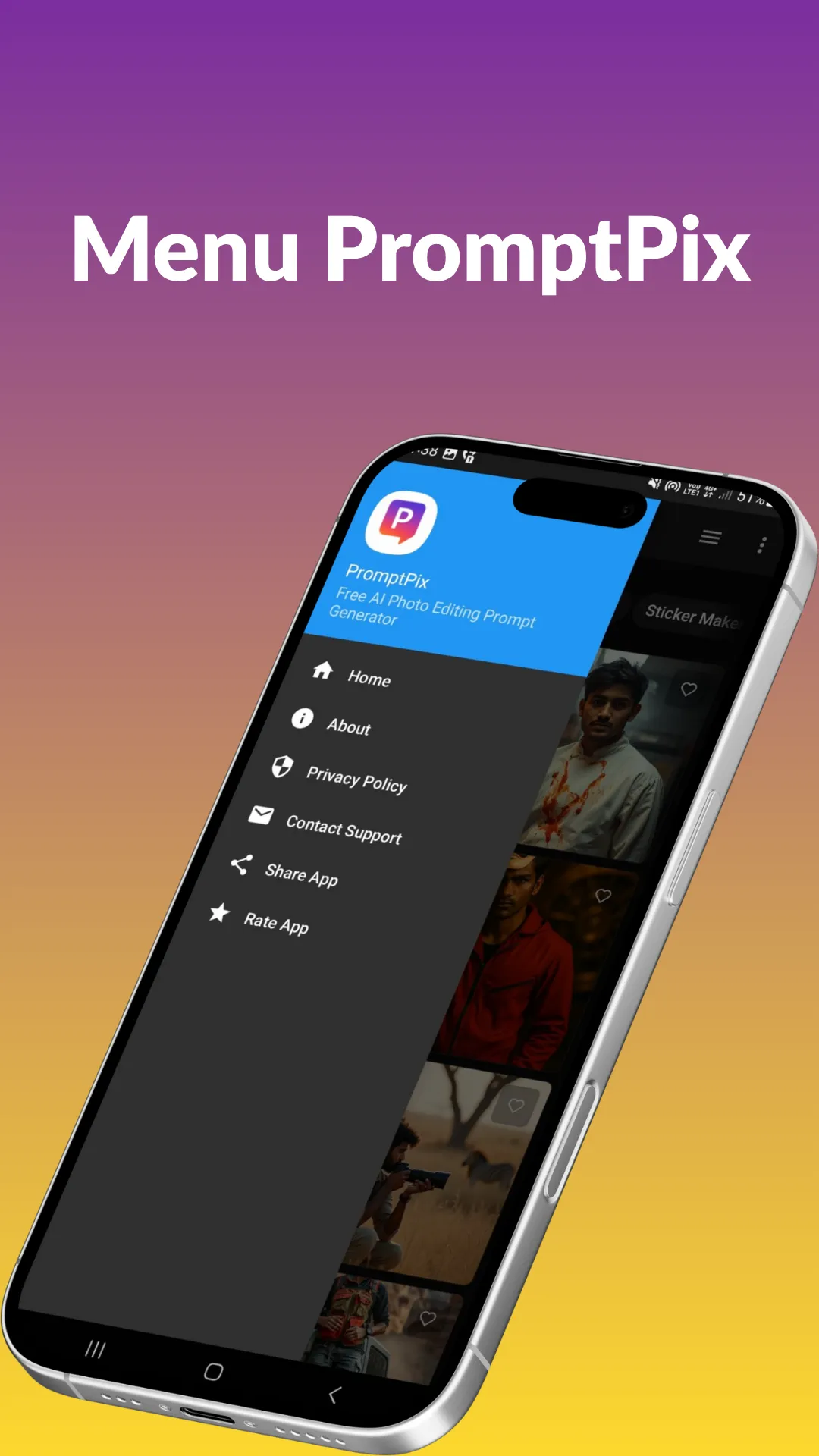 PromptPix -AI Prompt Generator | Indus Appstore | Screenshot