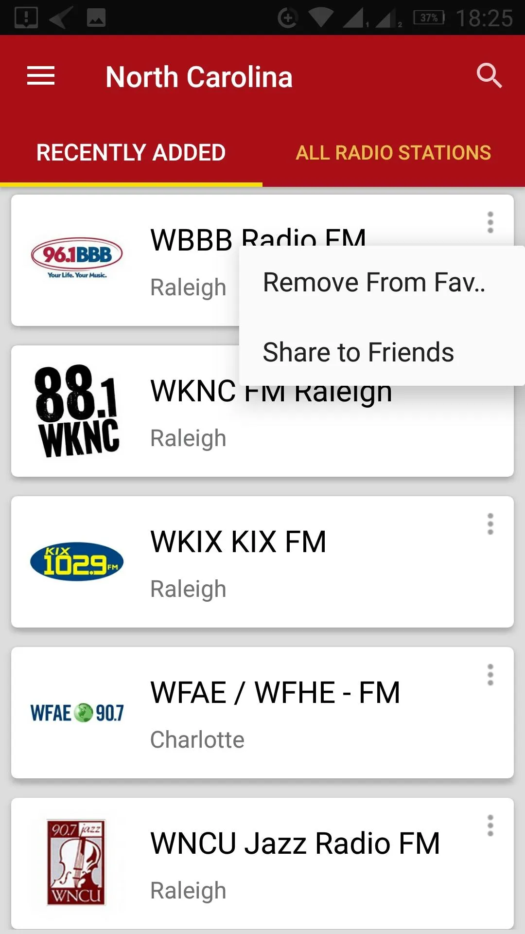 North Carolina Radio Stations | Indus Appstore | Screenshot