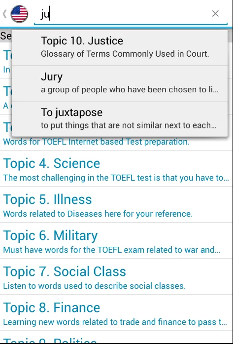 TOEFL Vocabulary Listening + q | Indus Appstore | Screenshot