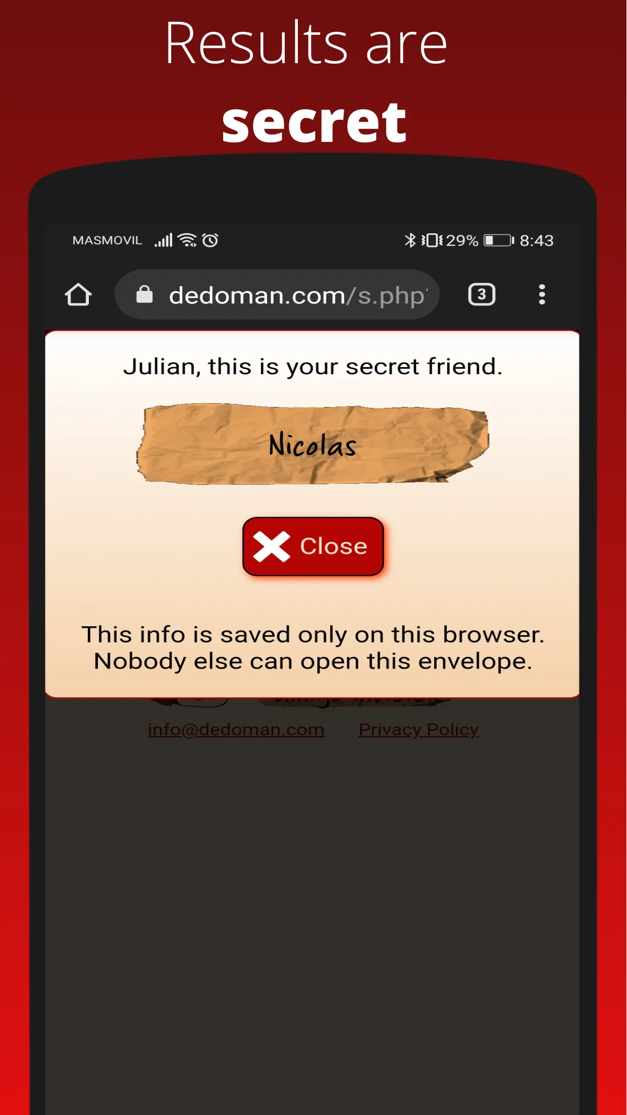 Dedoman secret santa | Indus Appstore | Screenshot