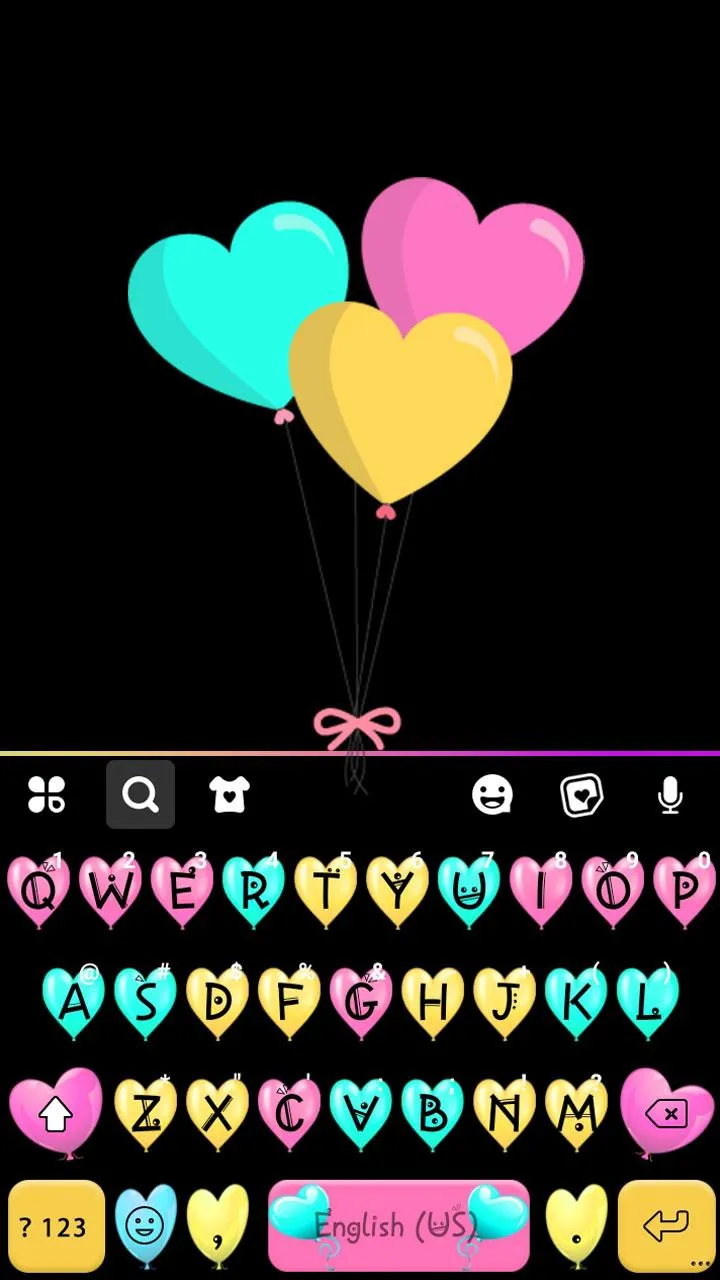 Love Balloons Keyboard Theme | Indus Appstore | Screenshot