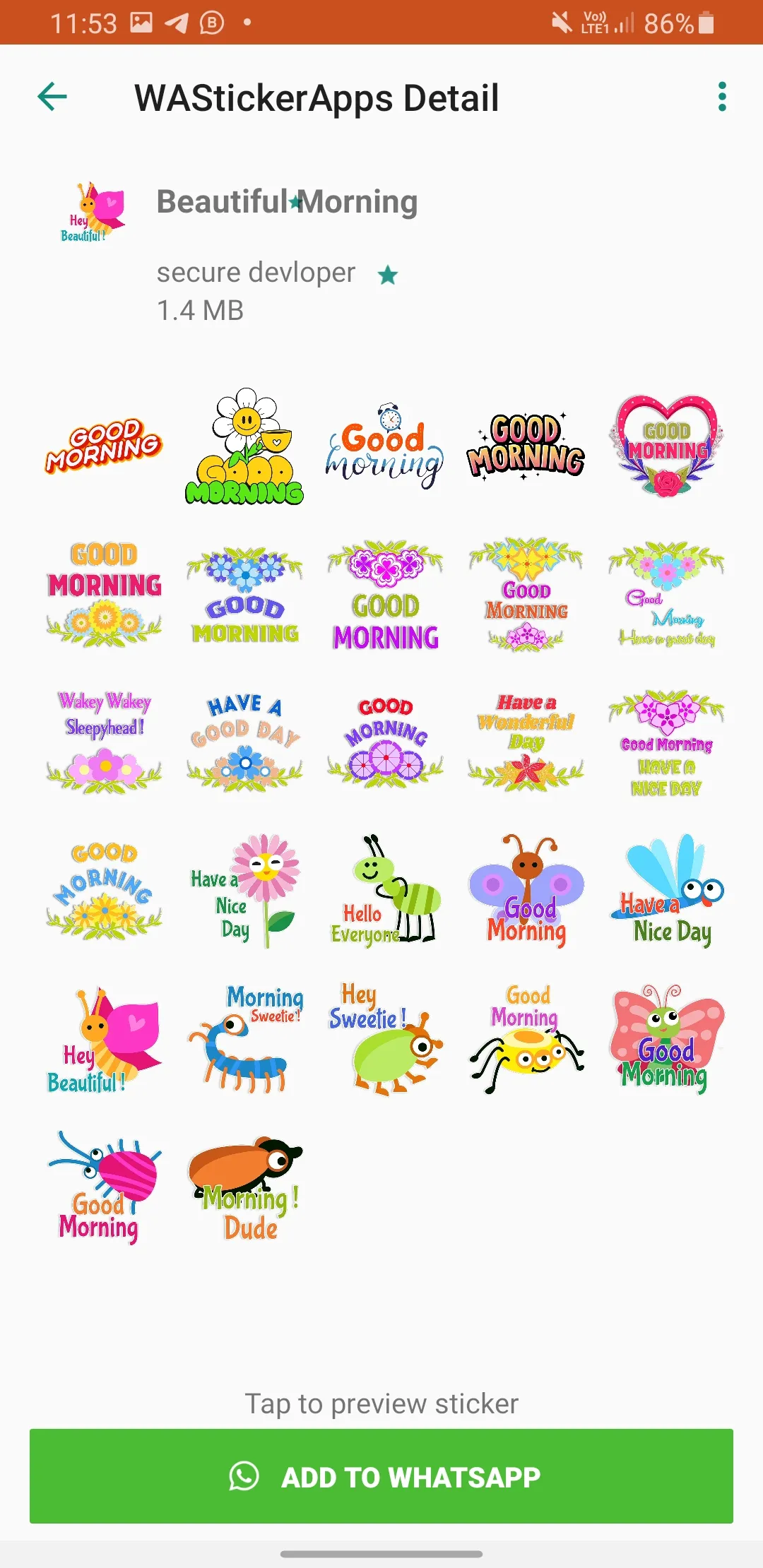 Good Morning Night Stickers | Indus Appstore | Screenshot