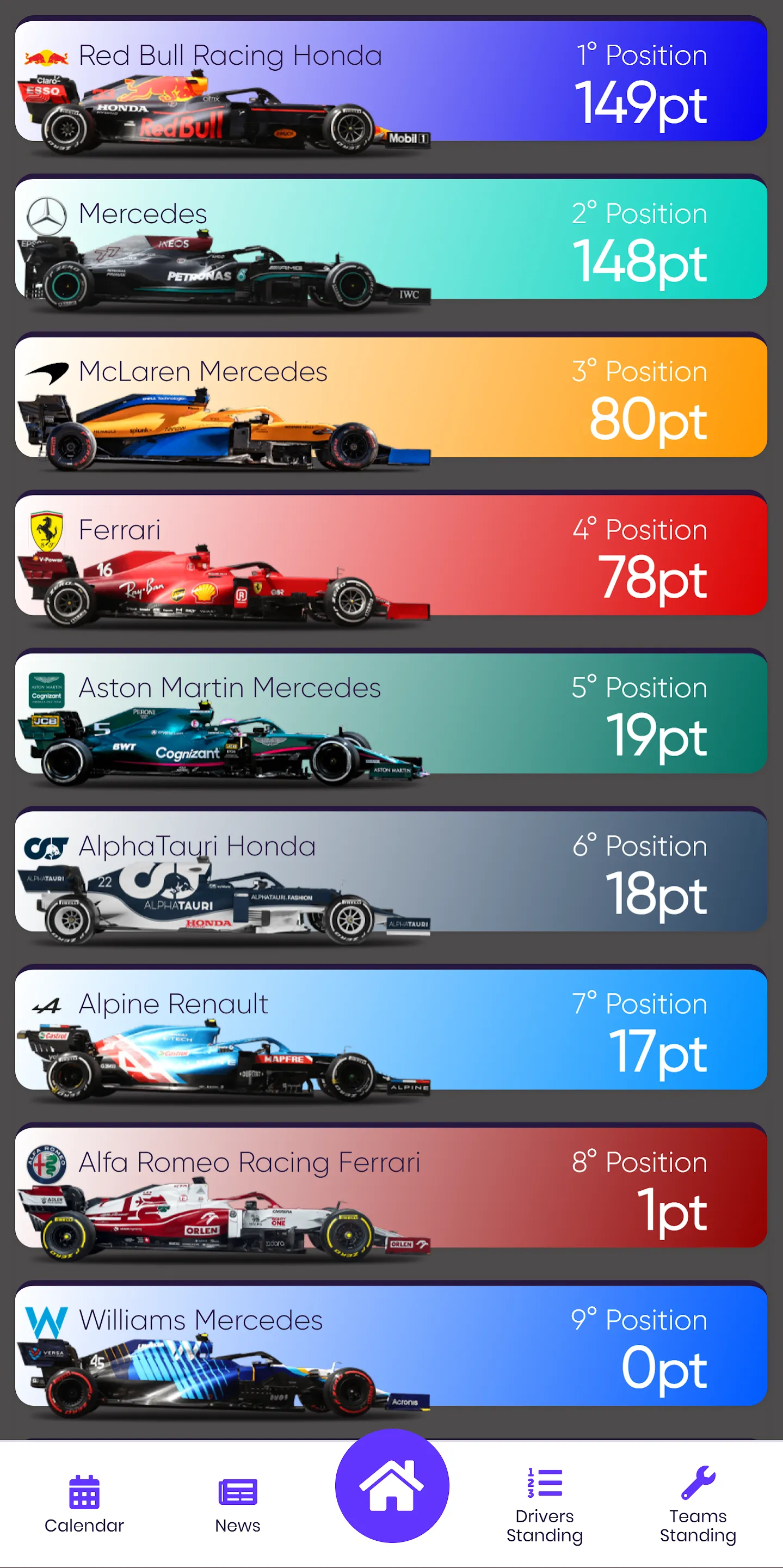 Formula 1 LiveTime/Calendar | Indus Appstore | Screenshot