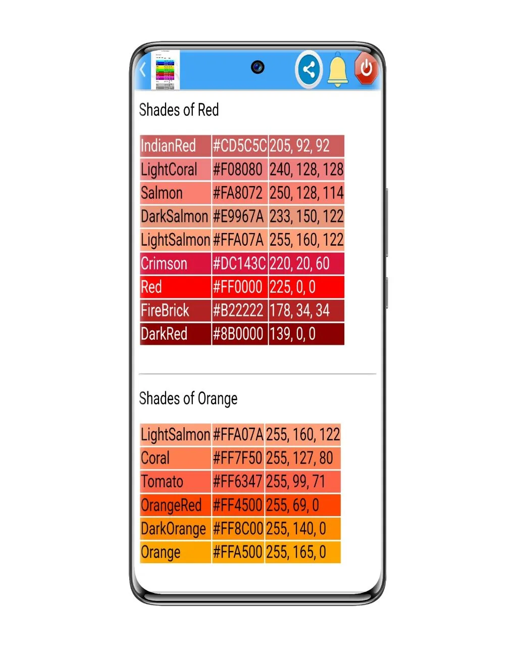 HTML RGB HEX Color code | Indus Appstore | Screenshot