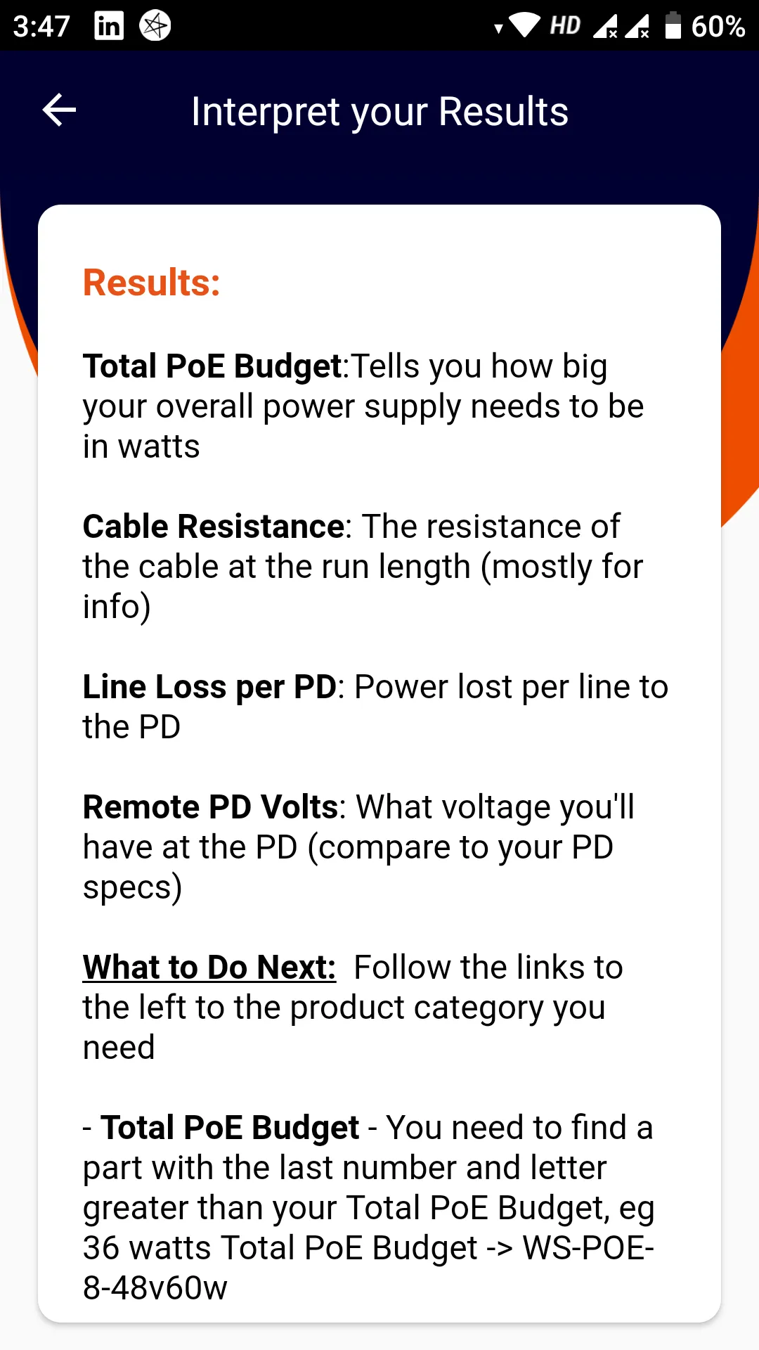 PoE Calculator | Indus Appstore | Screenshot