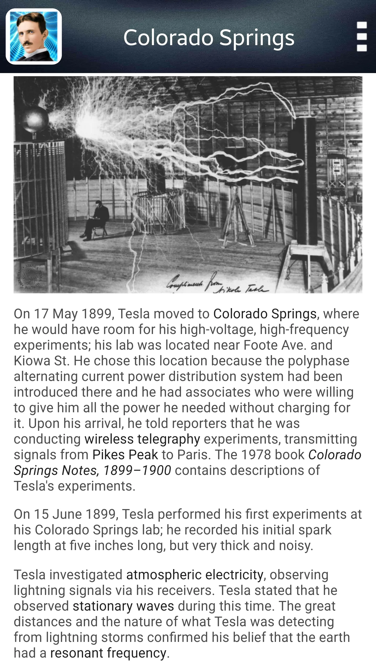 Nikola Tesla Inventions | Indus Appstore | Screenshot