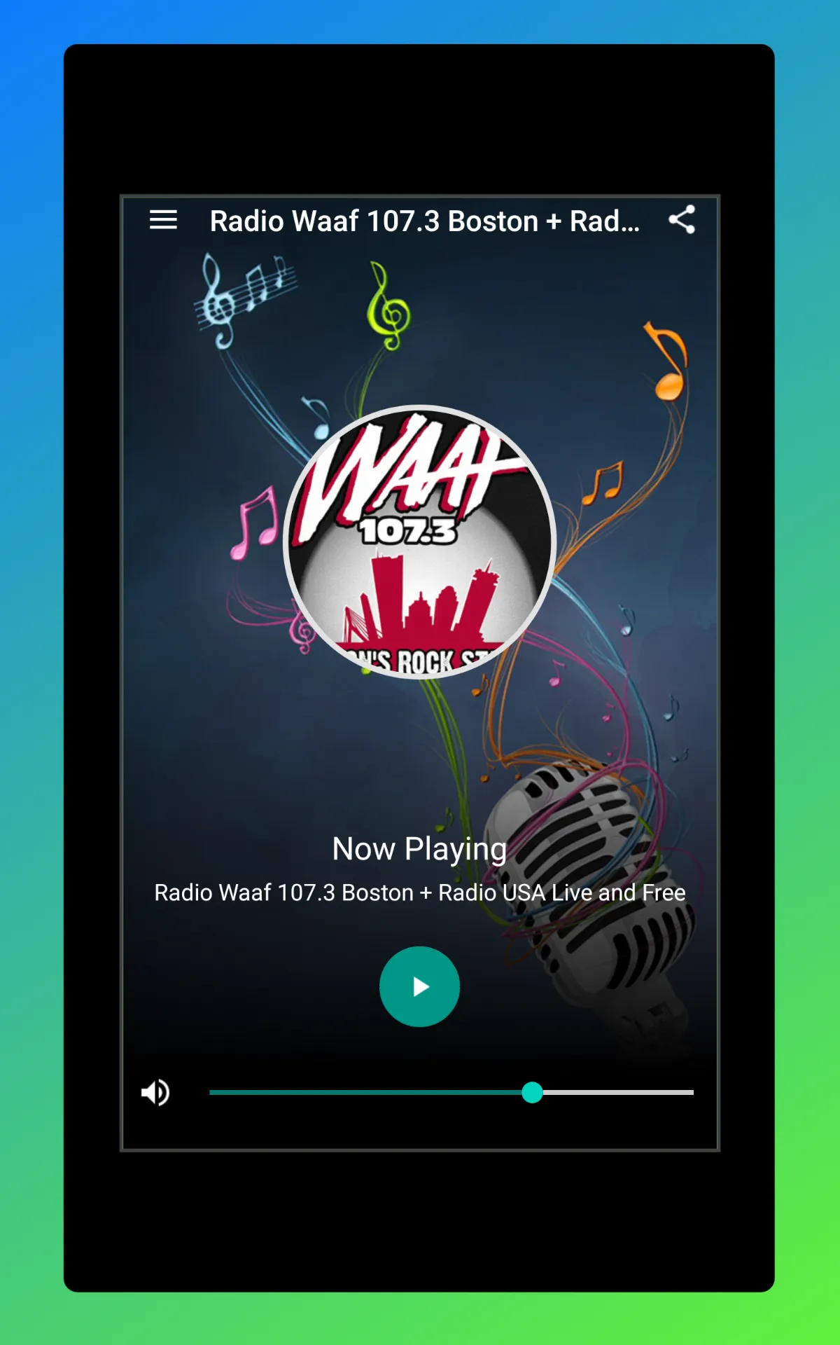 WAAF 107.3 Boston Radio FM App | Indus Appstore | Screenshot