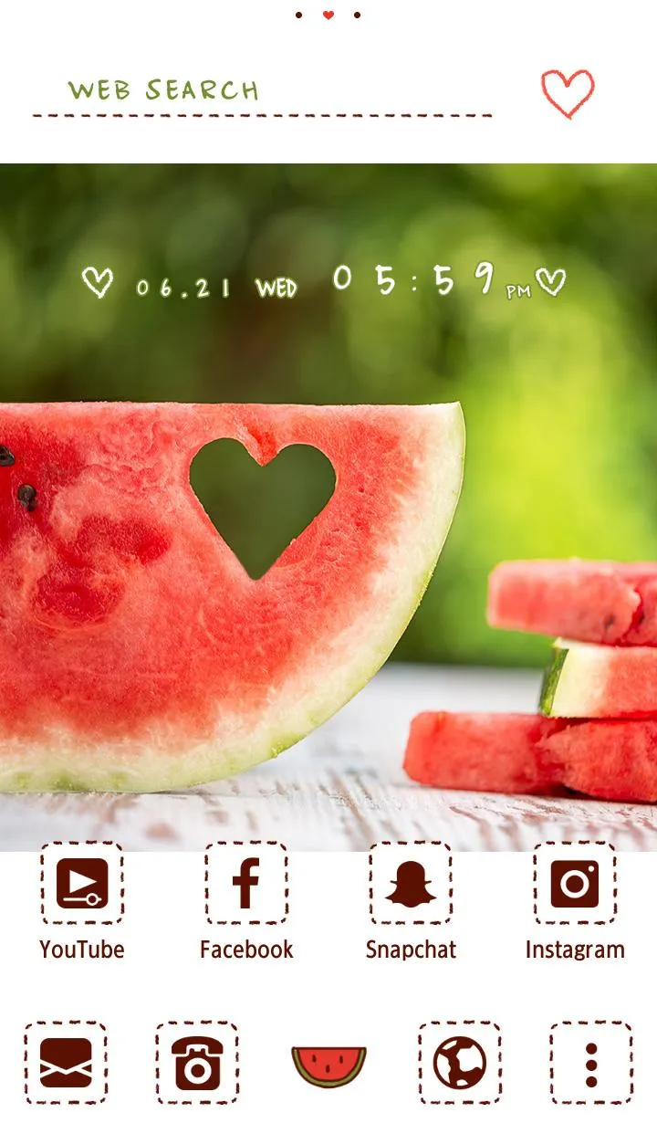 Watermelon Heart Theme | Indus Appstore | Screenshot