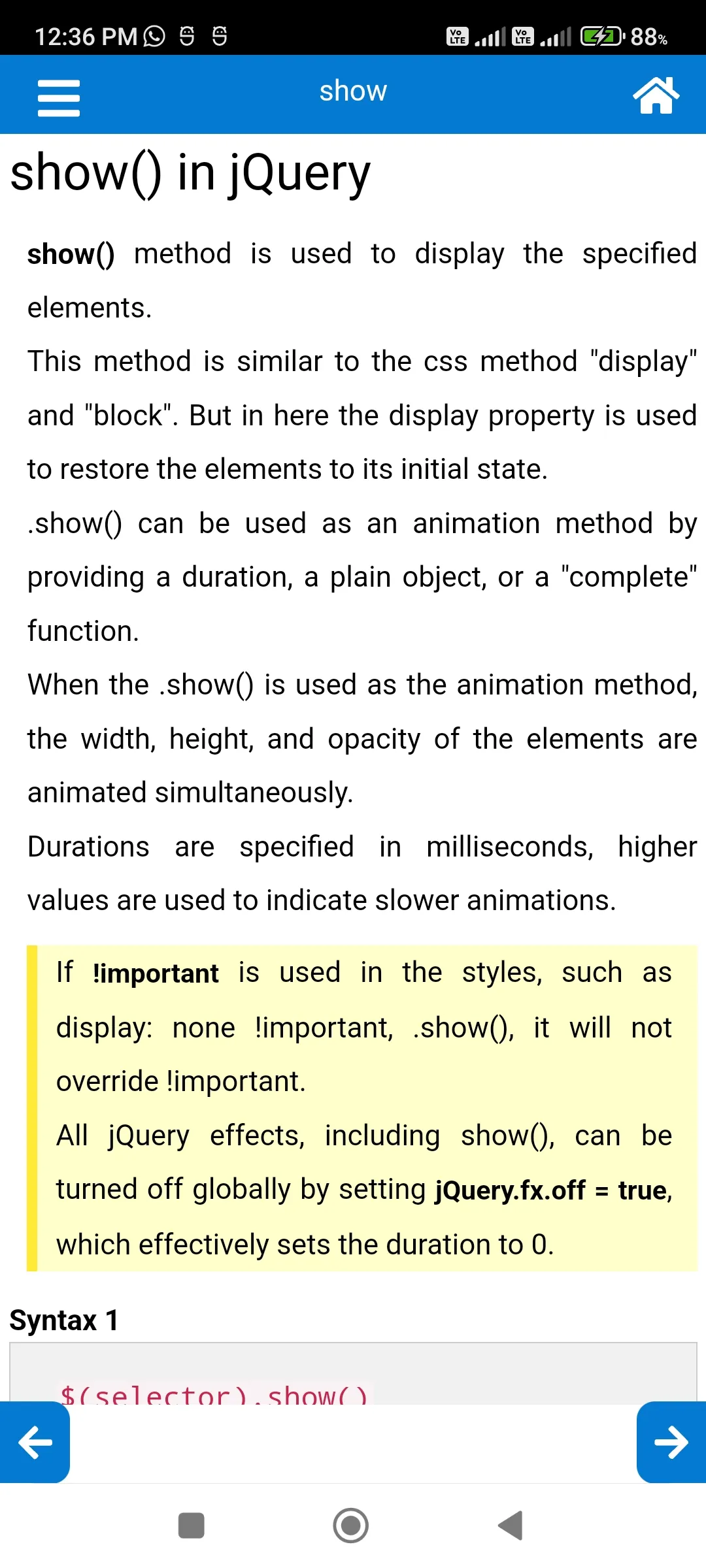 Learn jQuery -Example & editor | Indus Appstore | Screenshot