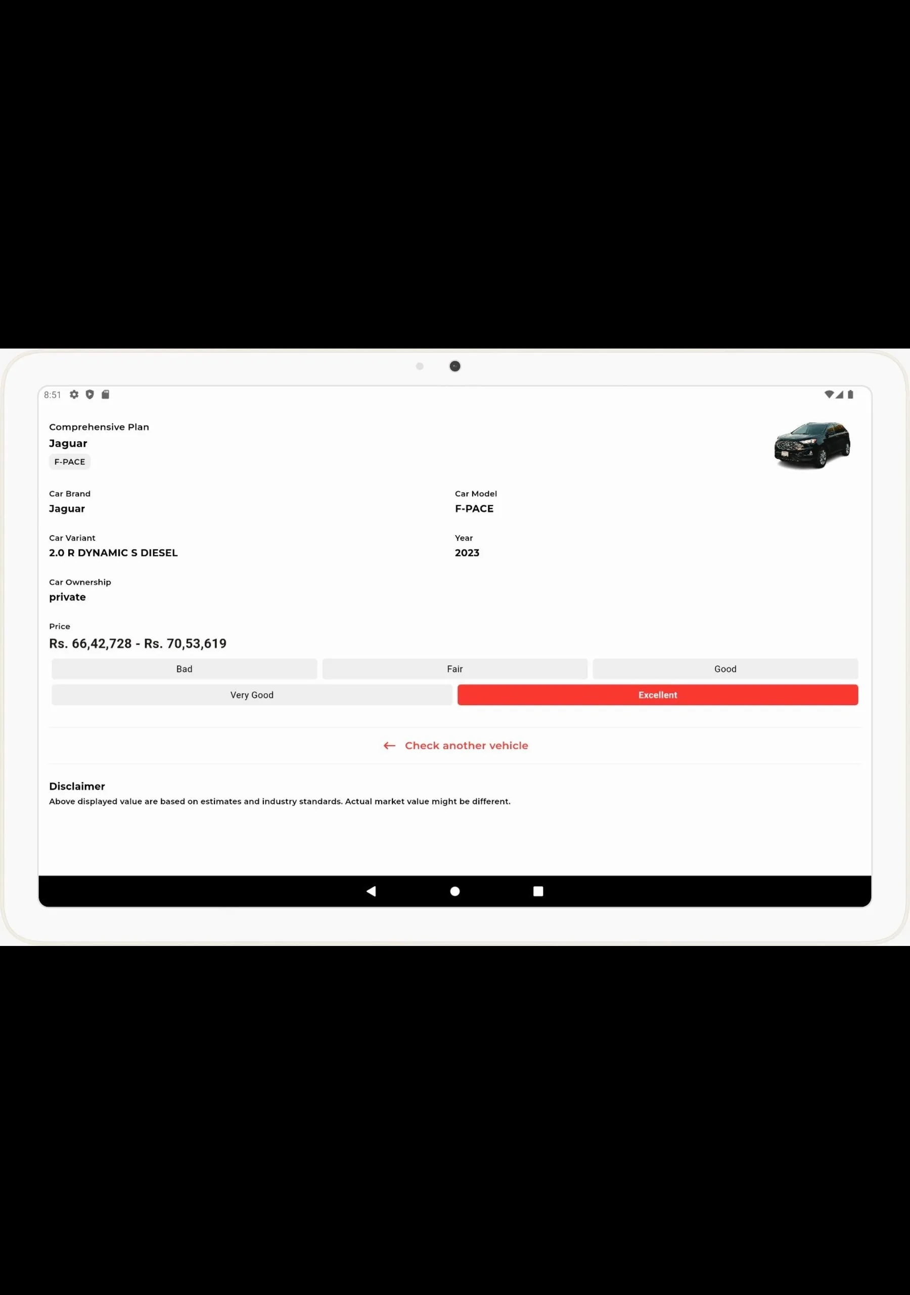 Valuevault: Used Car Valuation | Indus Appstore | Screenshot