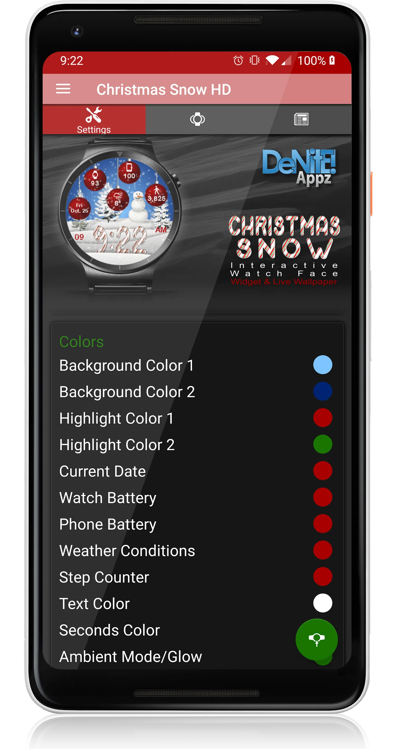 Christmas Snow HD Watch Face | Indus Appstore | Screenshot