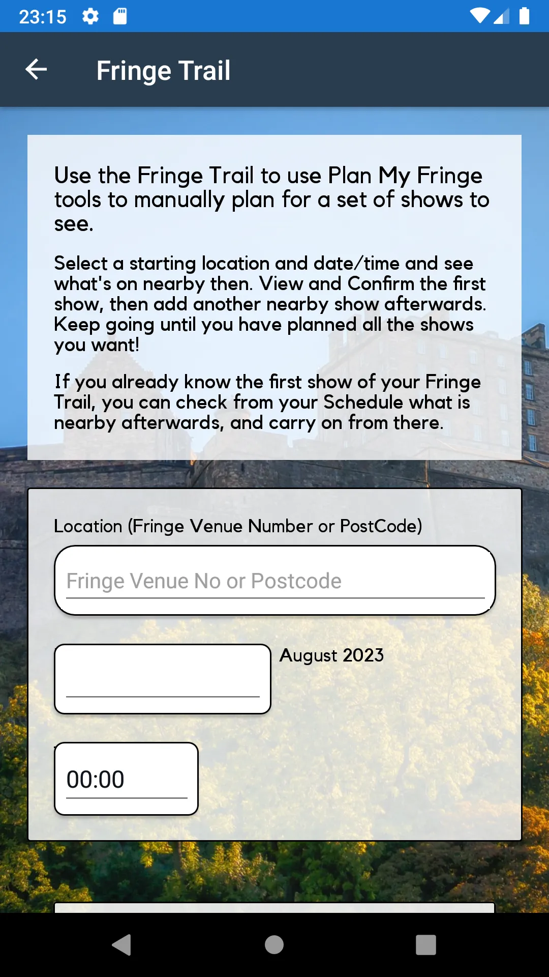 Plan My Fringe | Indus Appstore | Screenshot