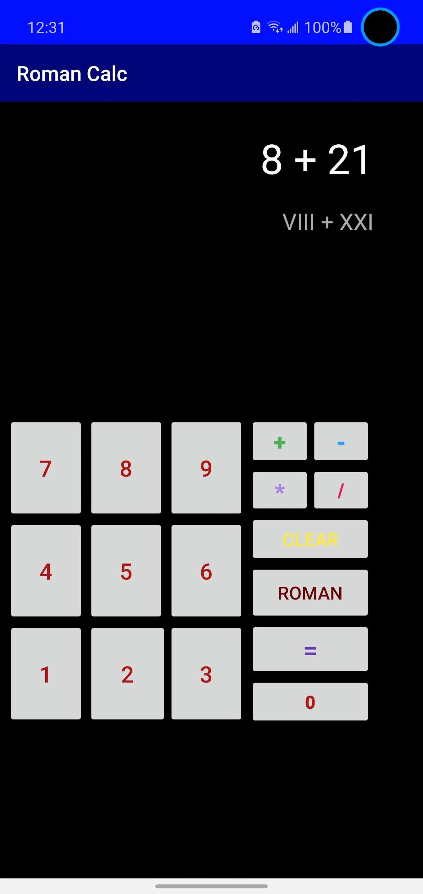 Roman Numeral Calculator | Indus Appstore | Screenshot