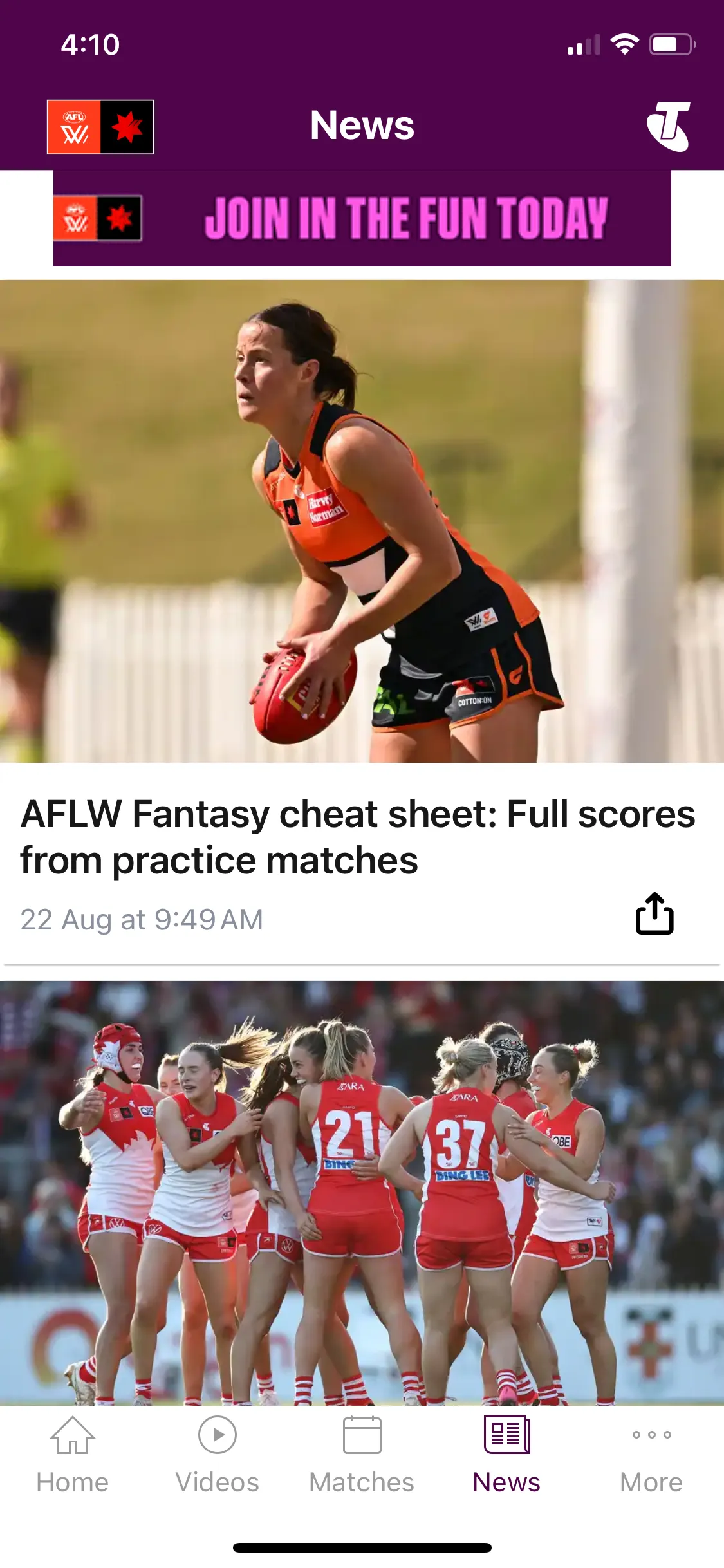 AFLW Official App | Indus Appstore | Screenshot