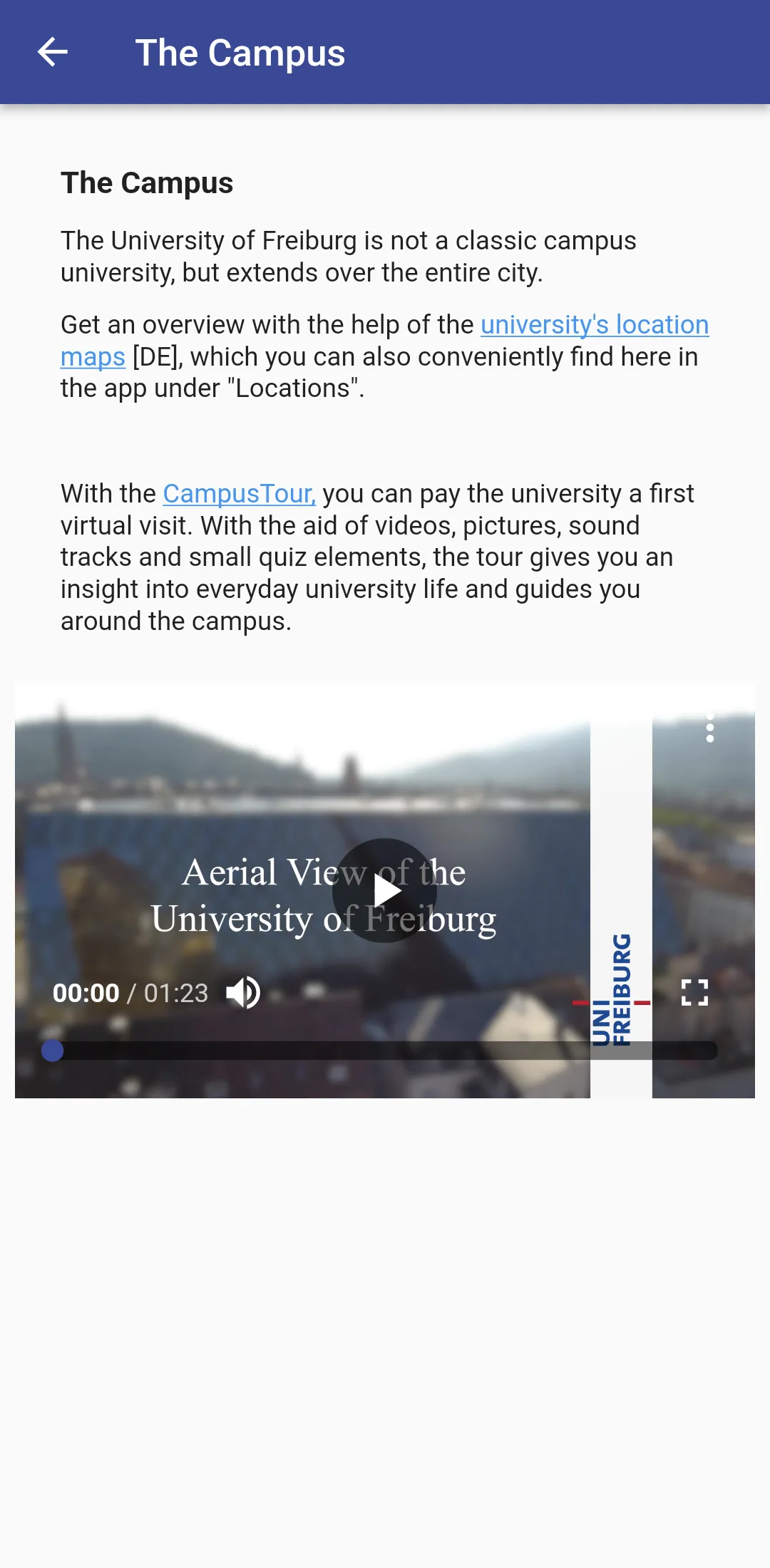 myUFR - Universität Freiburg | Indus Appstore | Screenshot