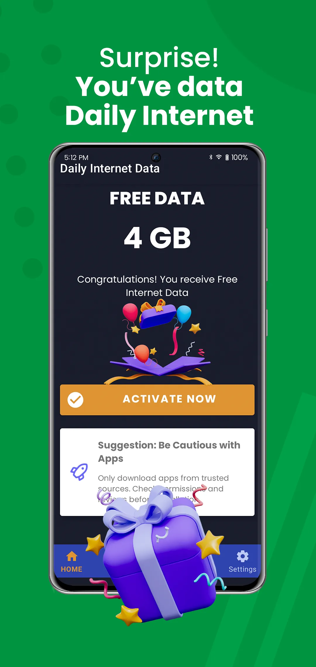 Daily Internet Data 50 GB MB | Indus Appstore | Screenshot