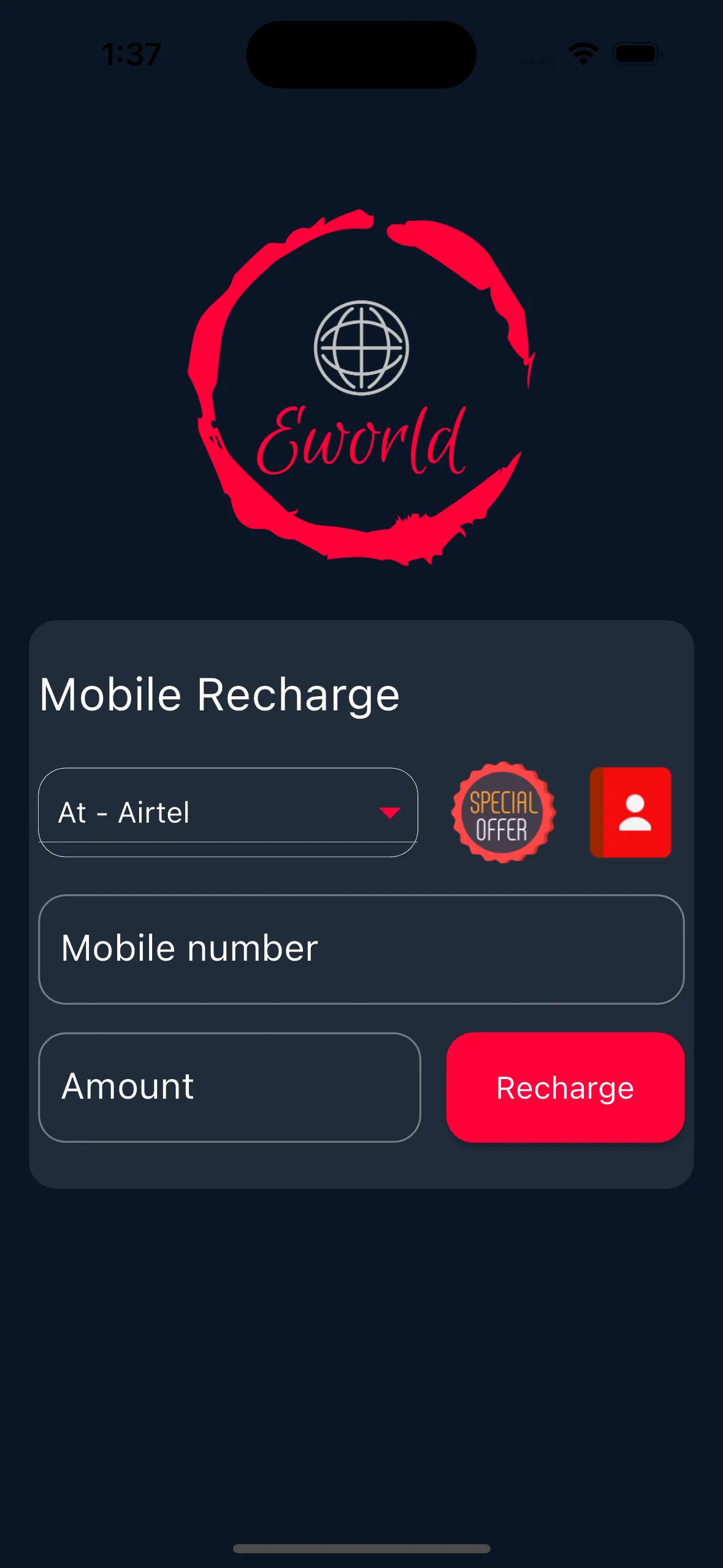 Eworld Multi Recharge | Indus Appstore | Screenshot