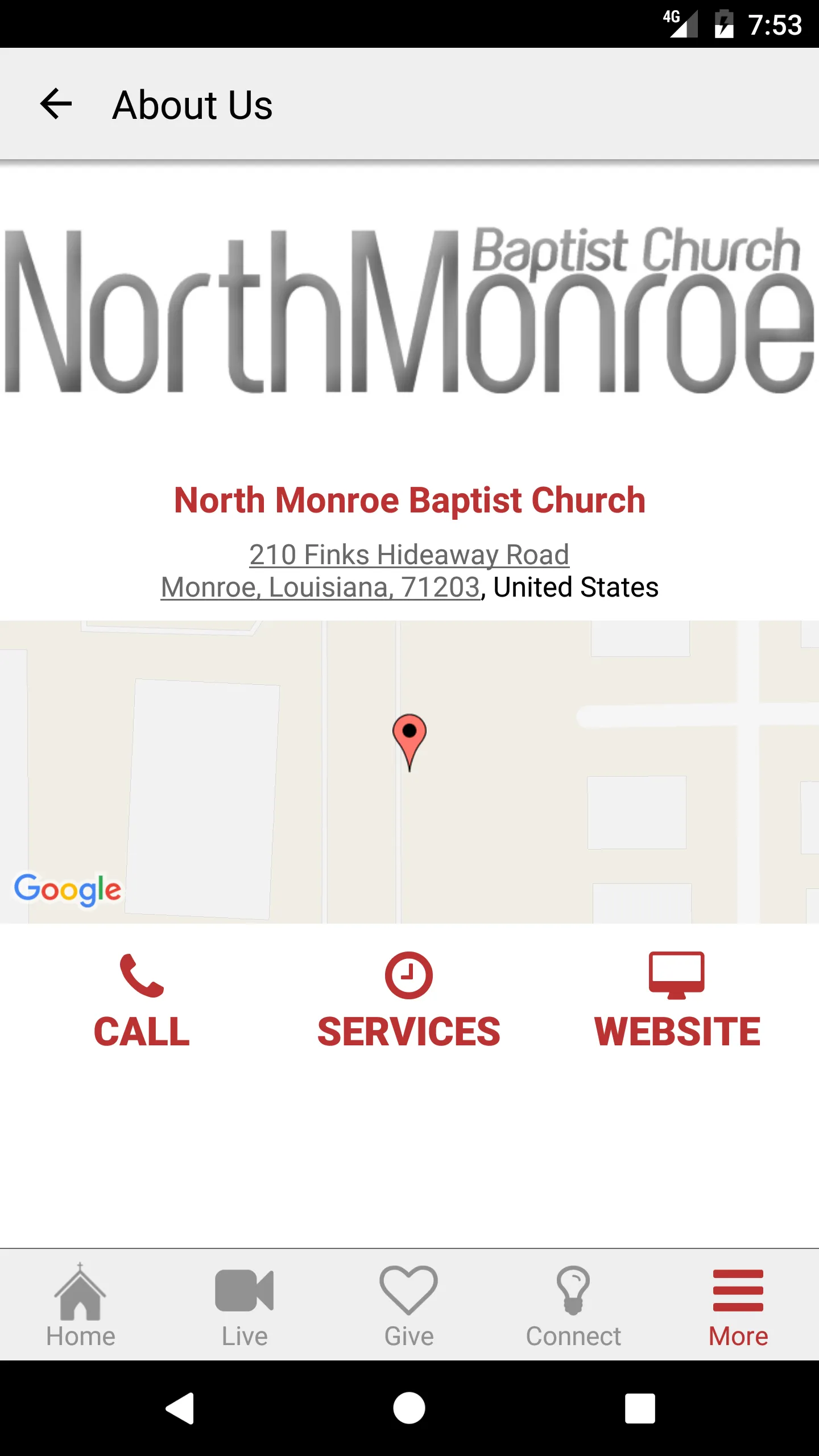 North Monroe Baptist Church | Indus Appstore | Screenshot