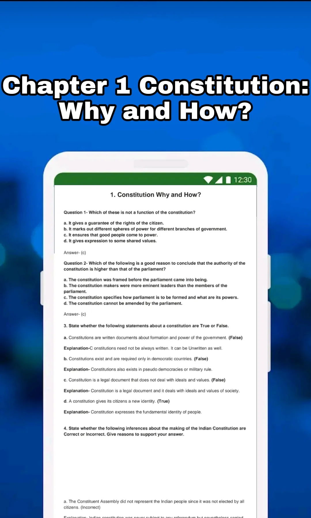 Class 11 Political Science | Indus Appstore | Screenshot