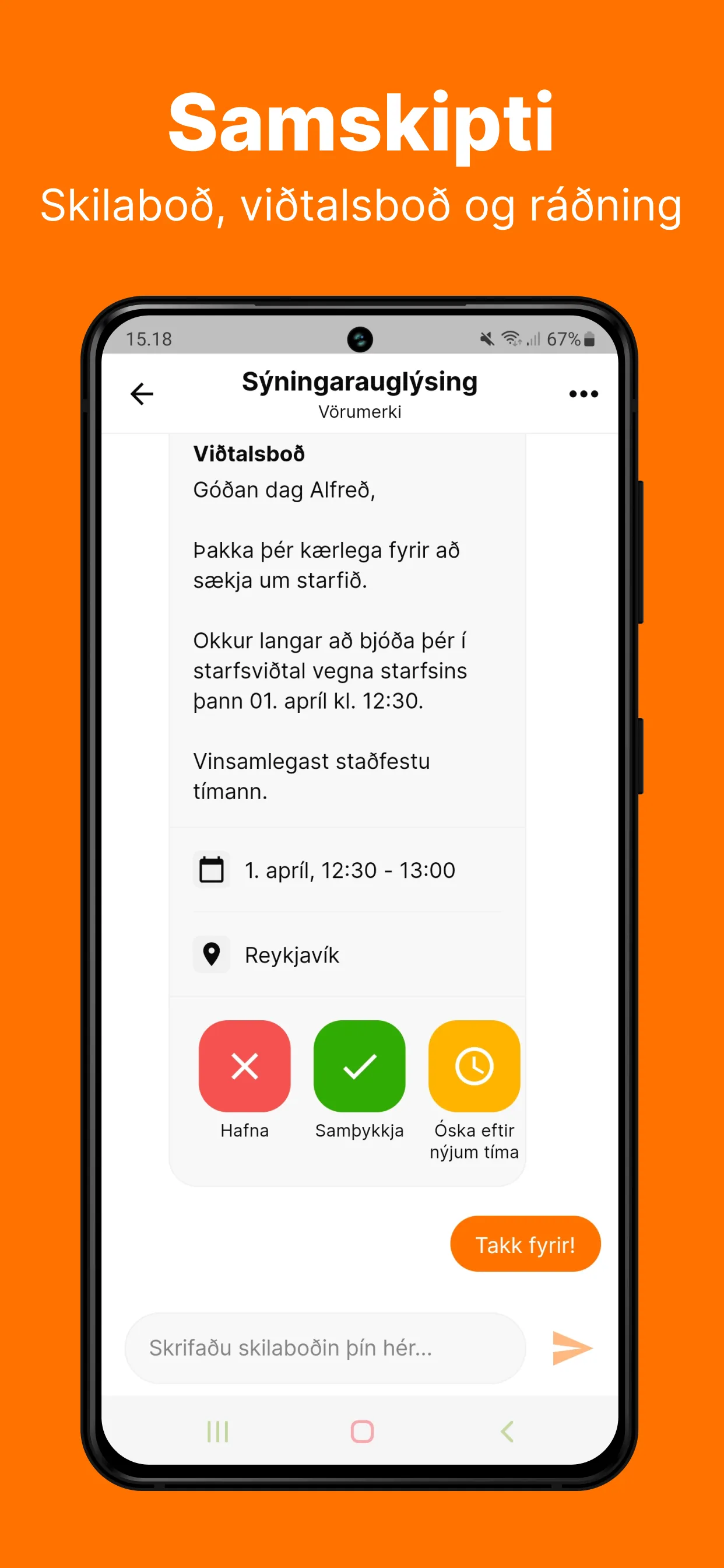 Alfreð - Atvinnuleit | Indus Appstore | Screenshot