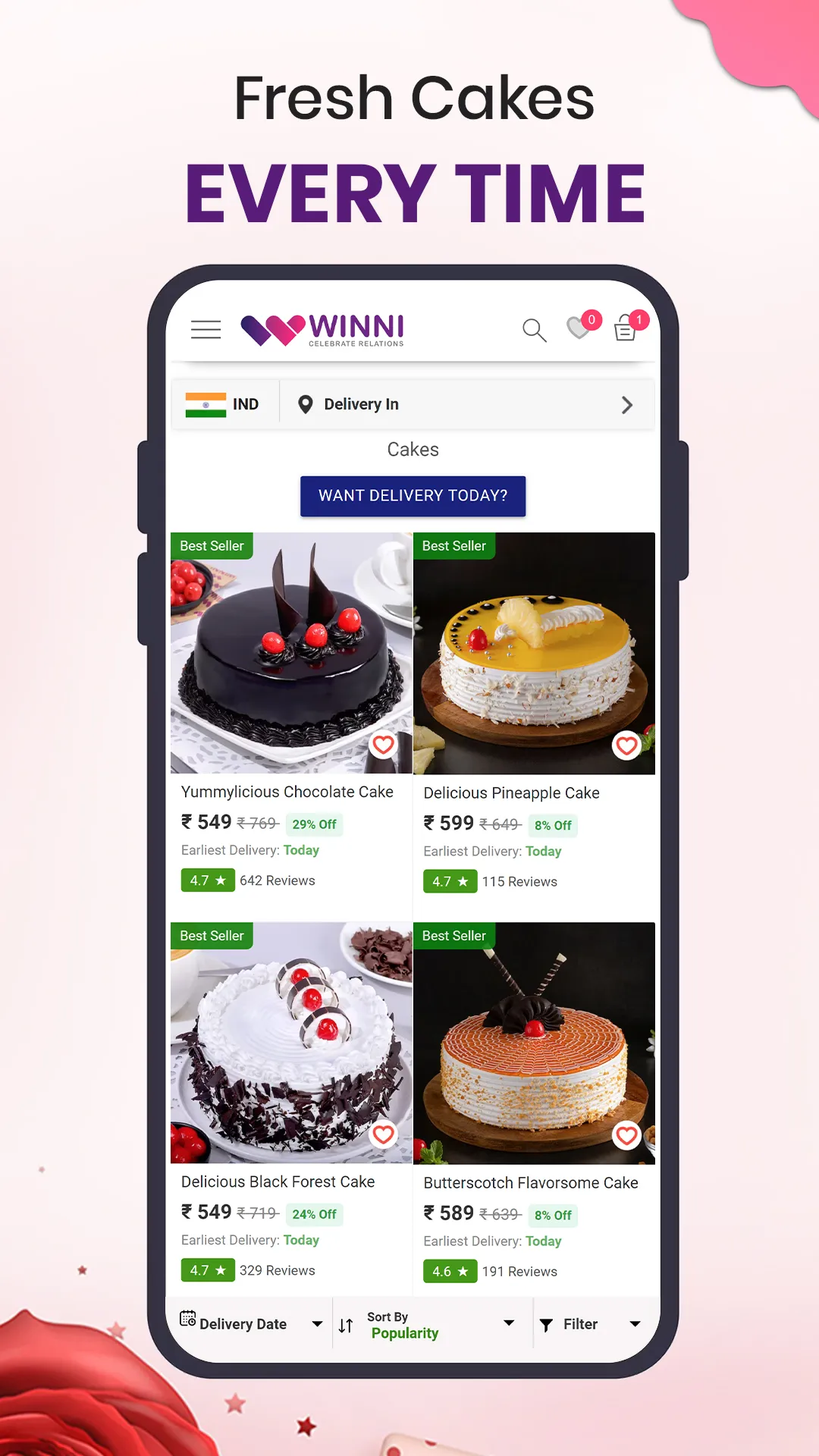 Winni - Cake, Flowers & Gifts | Indus Appstore | Screenshot