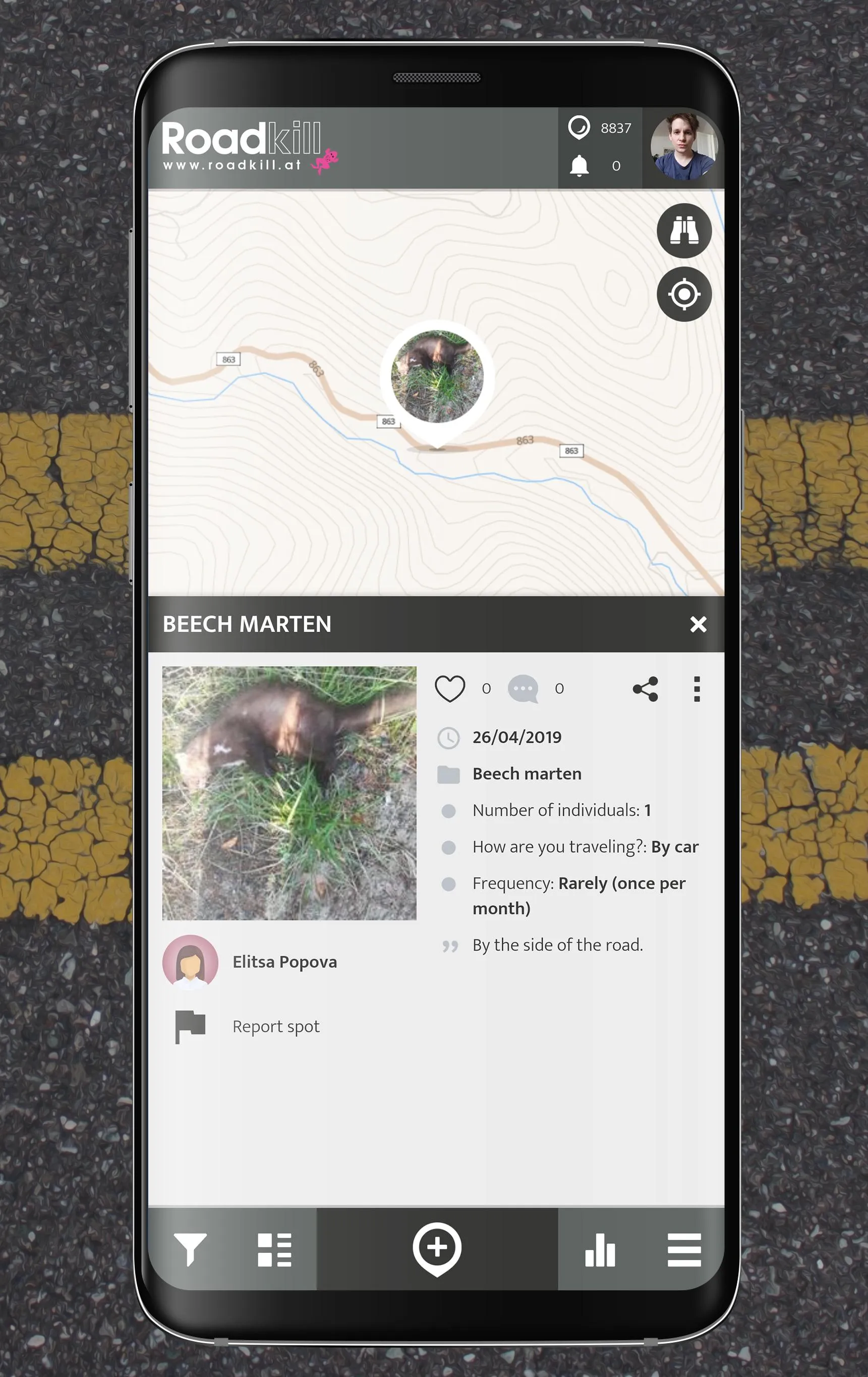 Roadkill | SPOTTERON | Indus Appstore | Screenshot