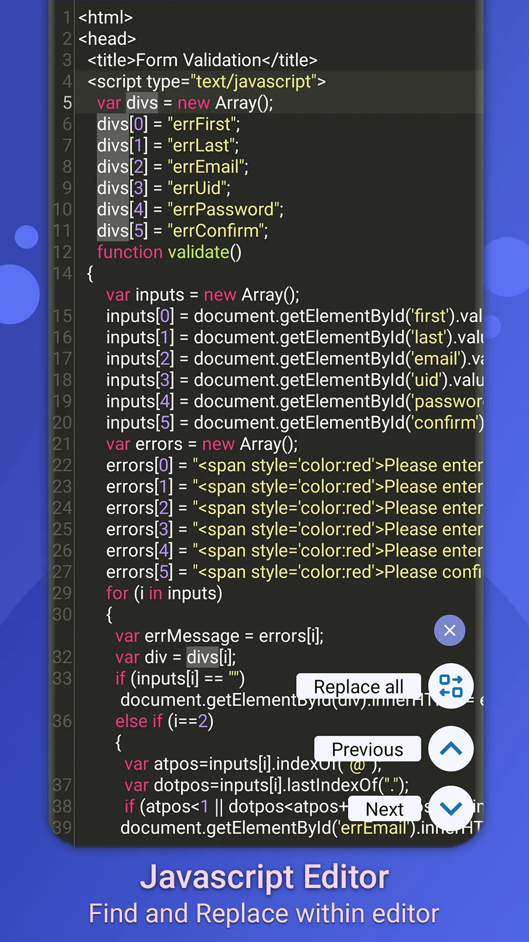 JavaScript Viewer: JS Editor | Indus Appstore | Screenshot