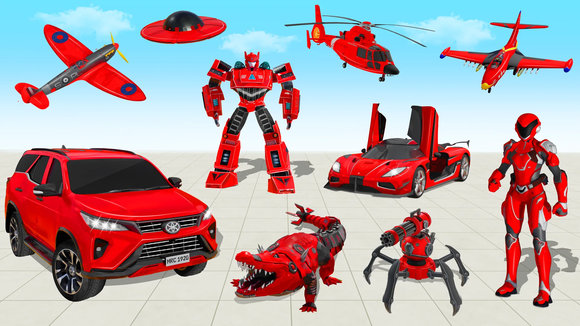 Flying Prado Car Robot Game | Indus Appstore | Screenshot