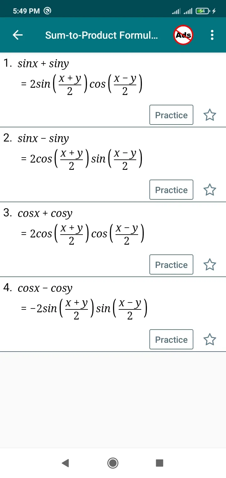 Math Formula with Practice | Indus Appstore | Screenshot