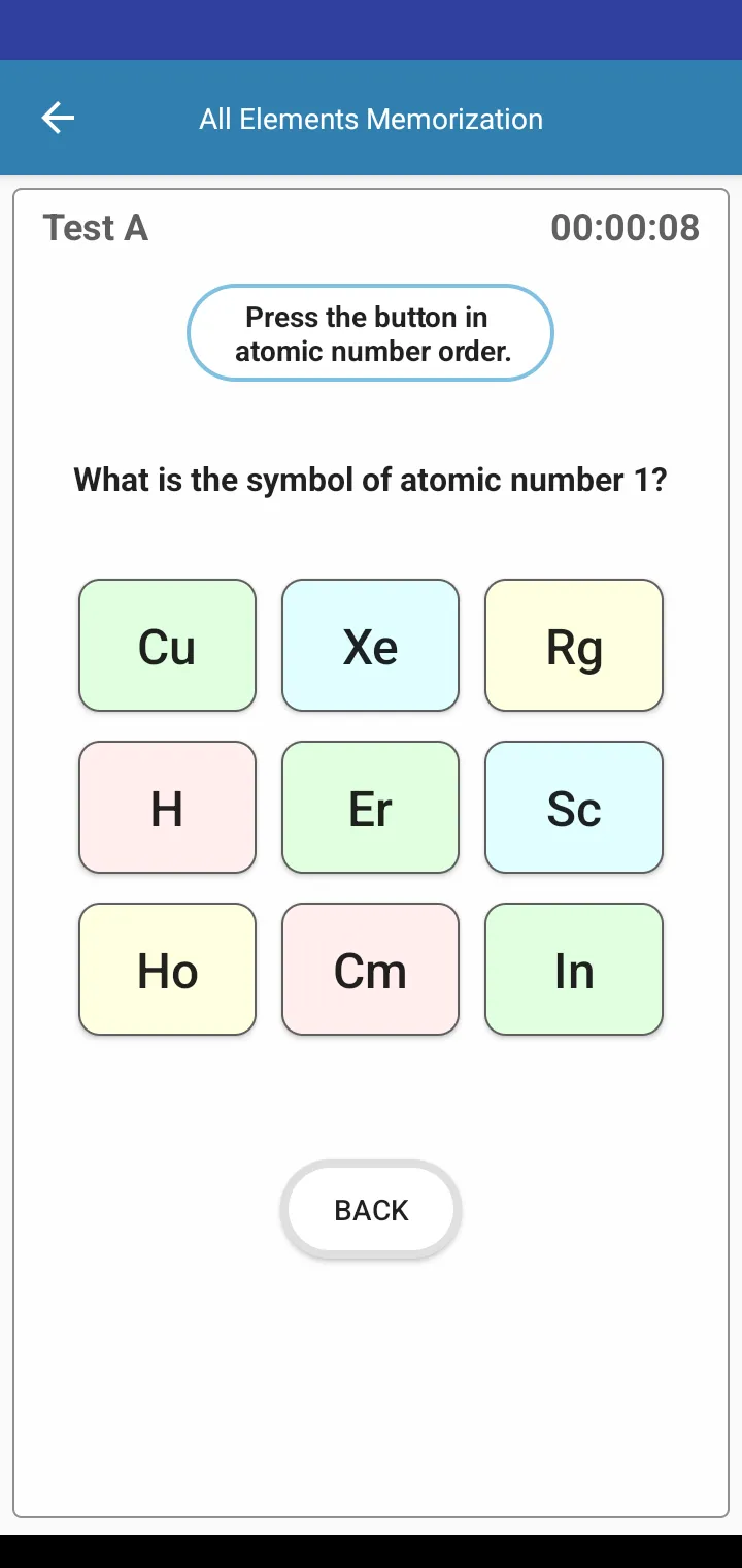 All Elements Memorization | Indus Appstore | Screenshot