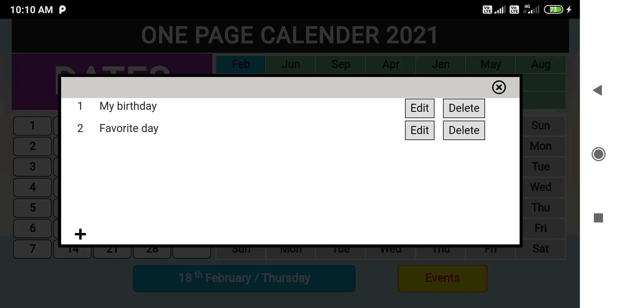 2021 One page calendar | Indus Appstore | Screenshot