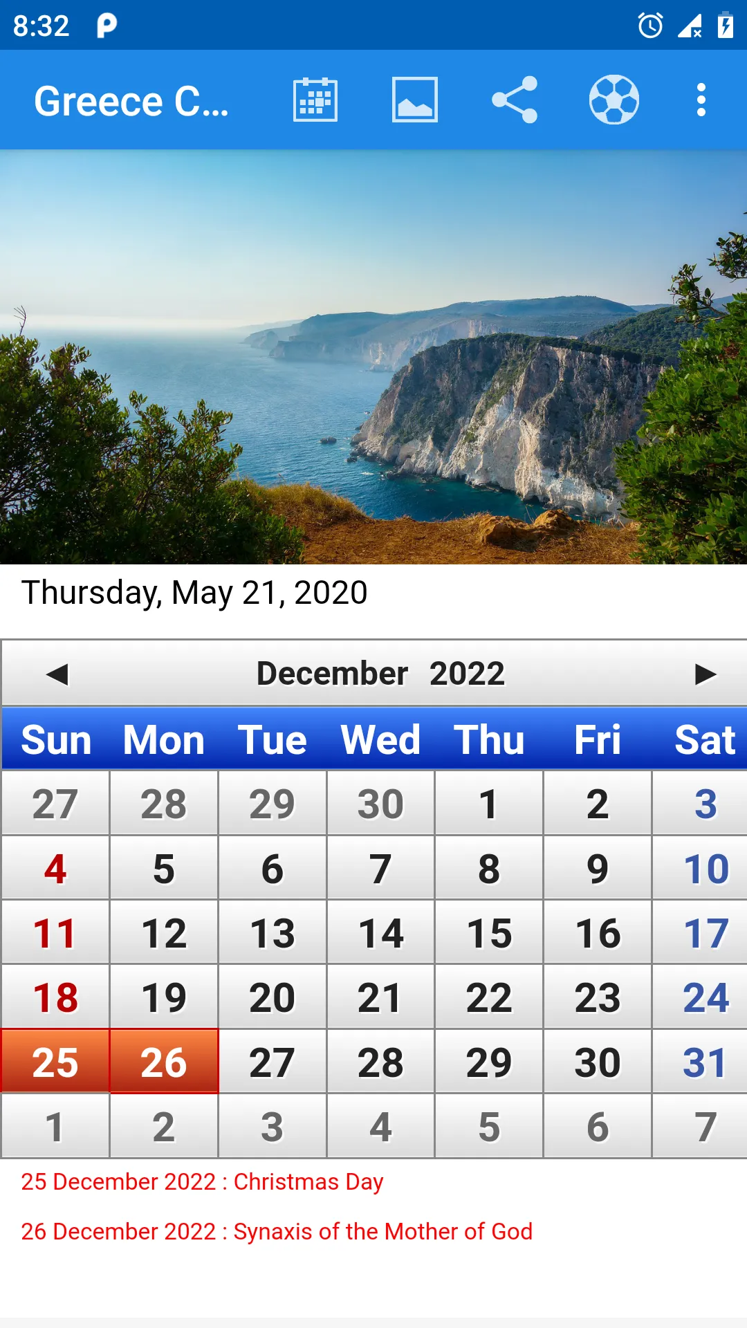 Greece Calendar - Holidays 202 | Indus Appstore | Screenshot