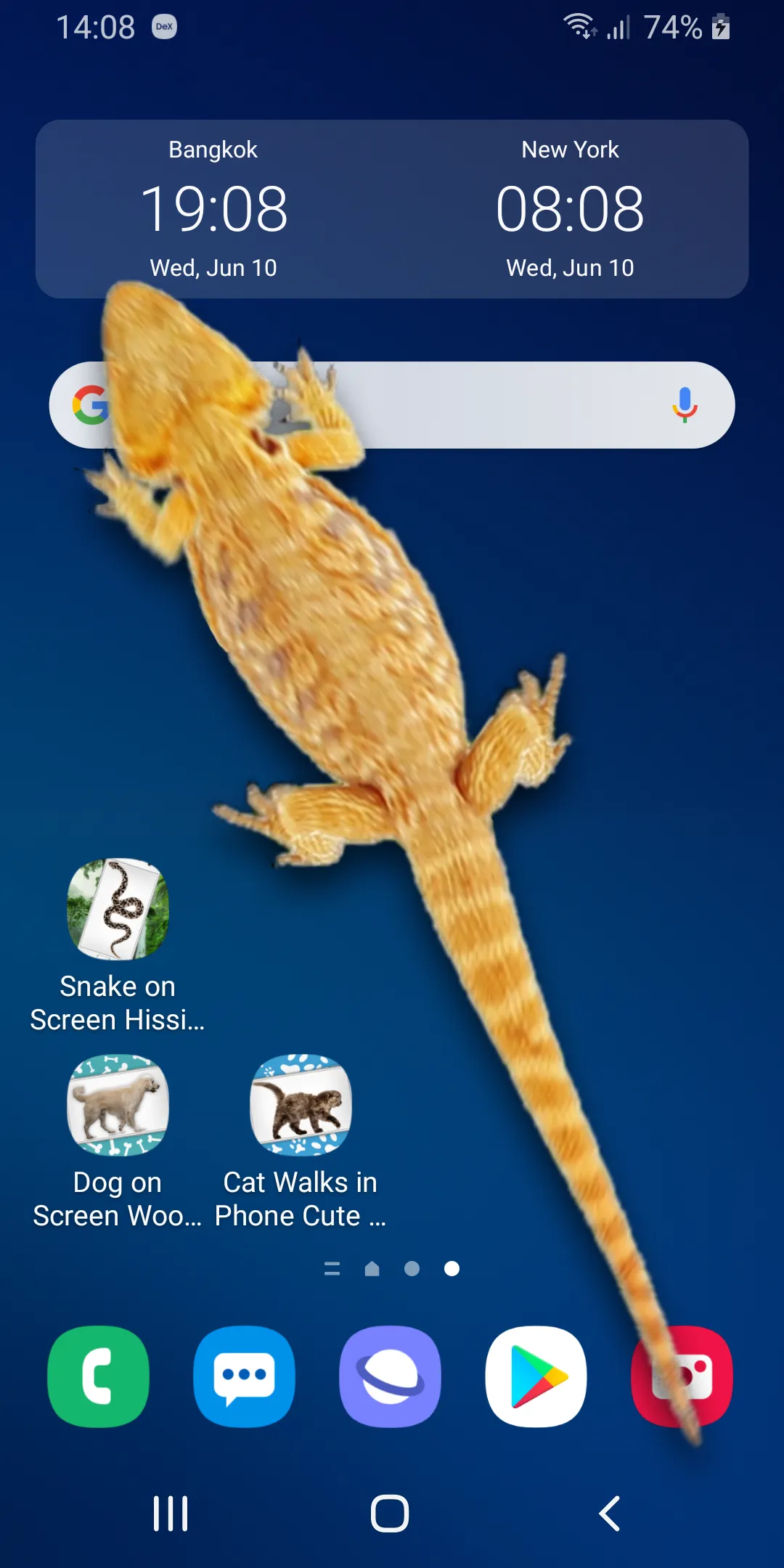 Lizard in phone funny joke | Indus Appstore | Screenshot