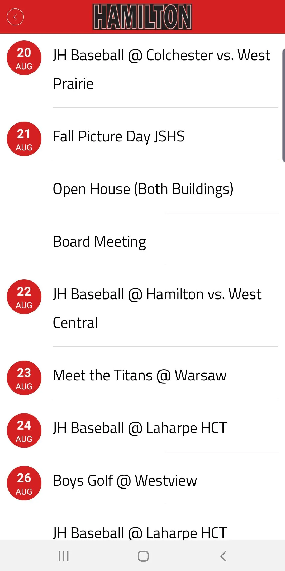 Hamilton School District 328 | Indus Appstore | Screenshot