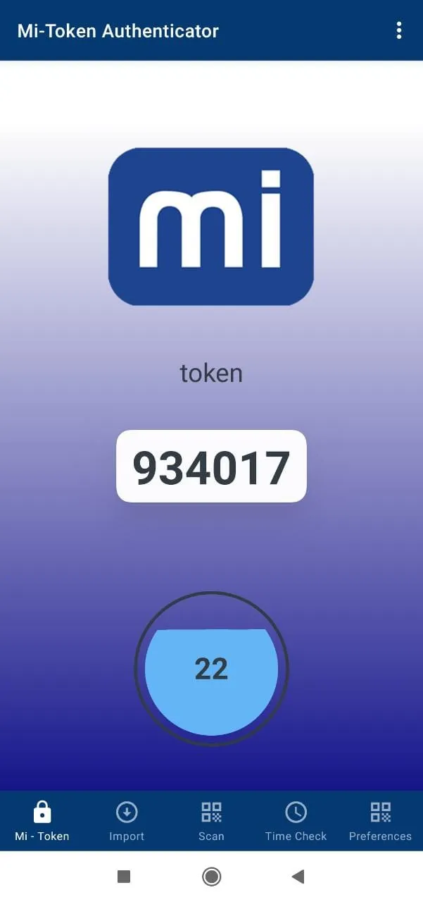 Mi-Token Authenticator | Indus Appstore | Screenshot