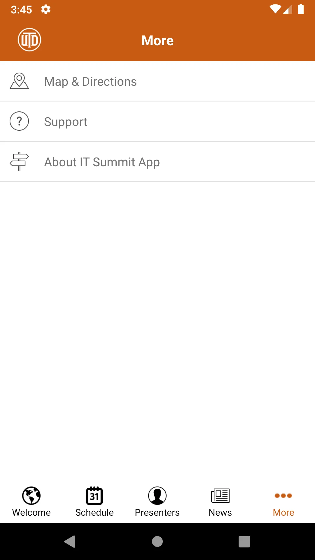 UTDallas IT Summit | Indus Appstore | Screenshot