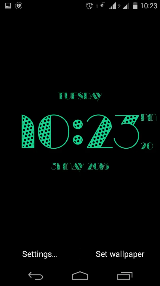 Dotted digital clock lwp | Indus Appstore | Screenshot