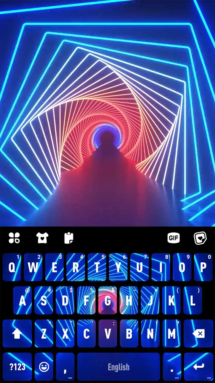 Neon Tunnel Live Keyboard Back | Indus Appstore | Screenshot