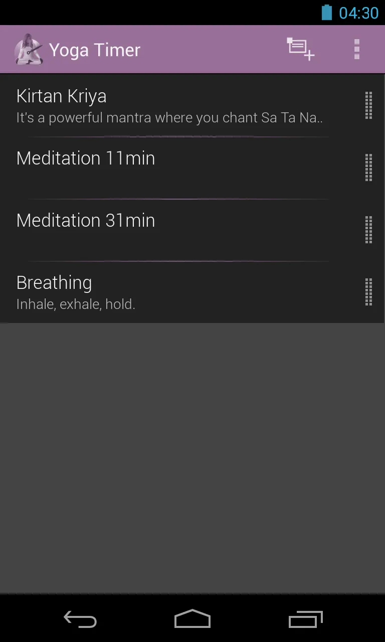 Yoga Timer | Indus Appstore | Screenshot