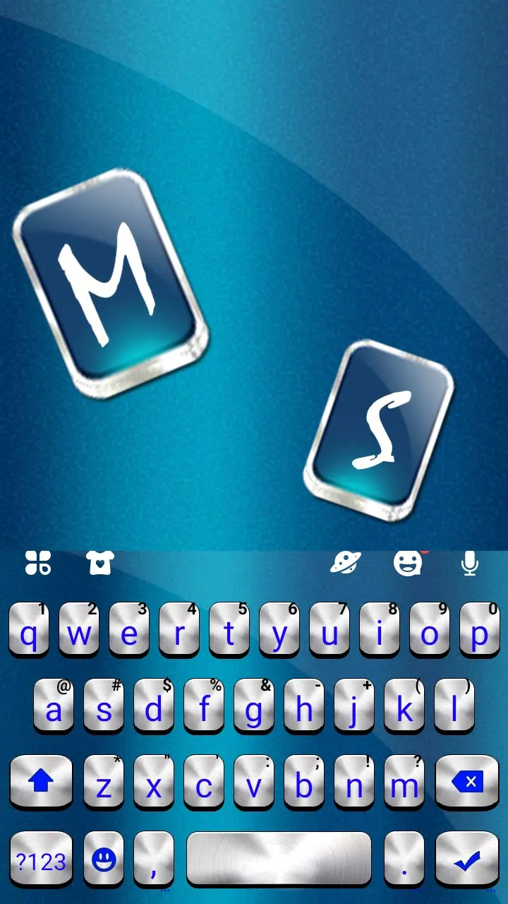 Blue Silver Metal Keyboard Bac | Indus Appstore | Screenshot