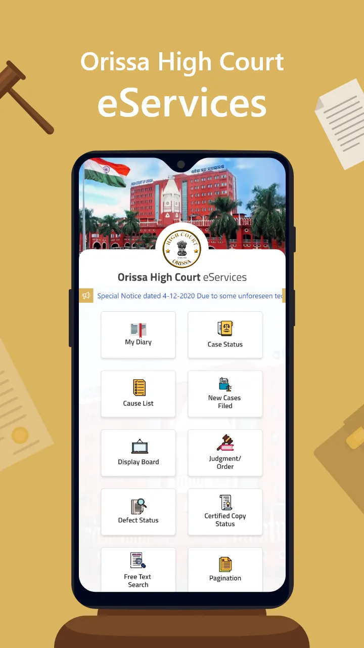 High Court of Orissa eServices | Indus Appstore | Screenshot