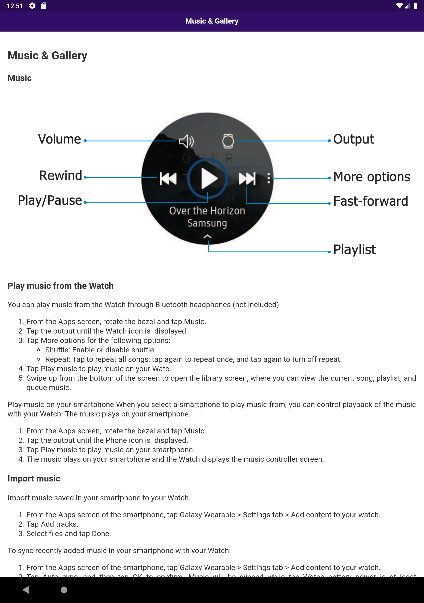 User guide for Galaxy Watch | Indus Appstore | Screenshot