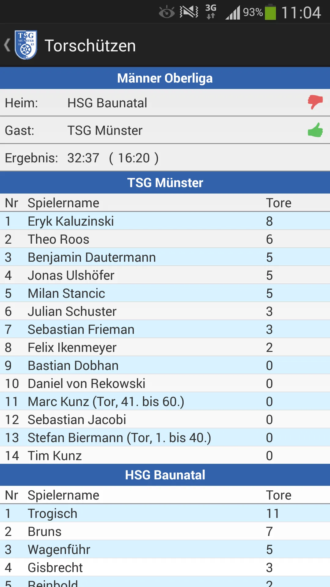 TSG Münster Handball | Indus Appstore | Screenshot