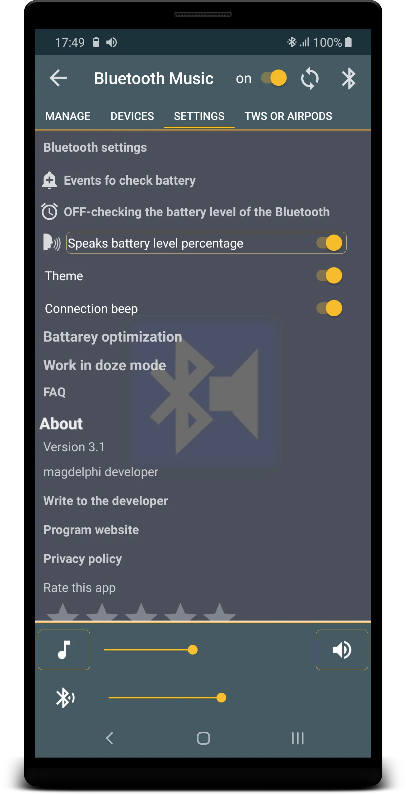 Bluetooth Music Widget Battery | Indus Appstore | Screenshot