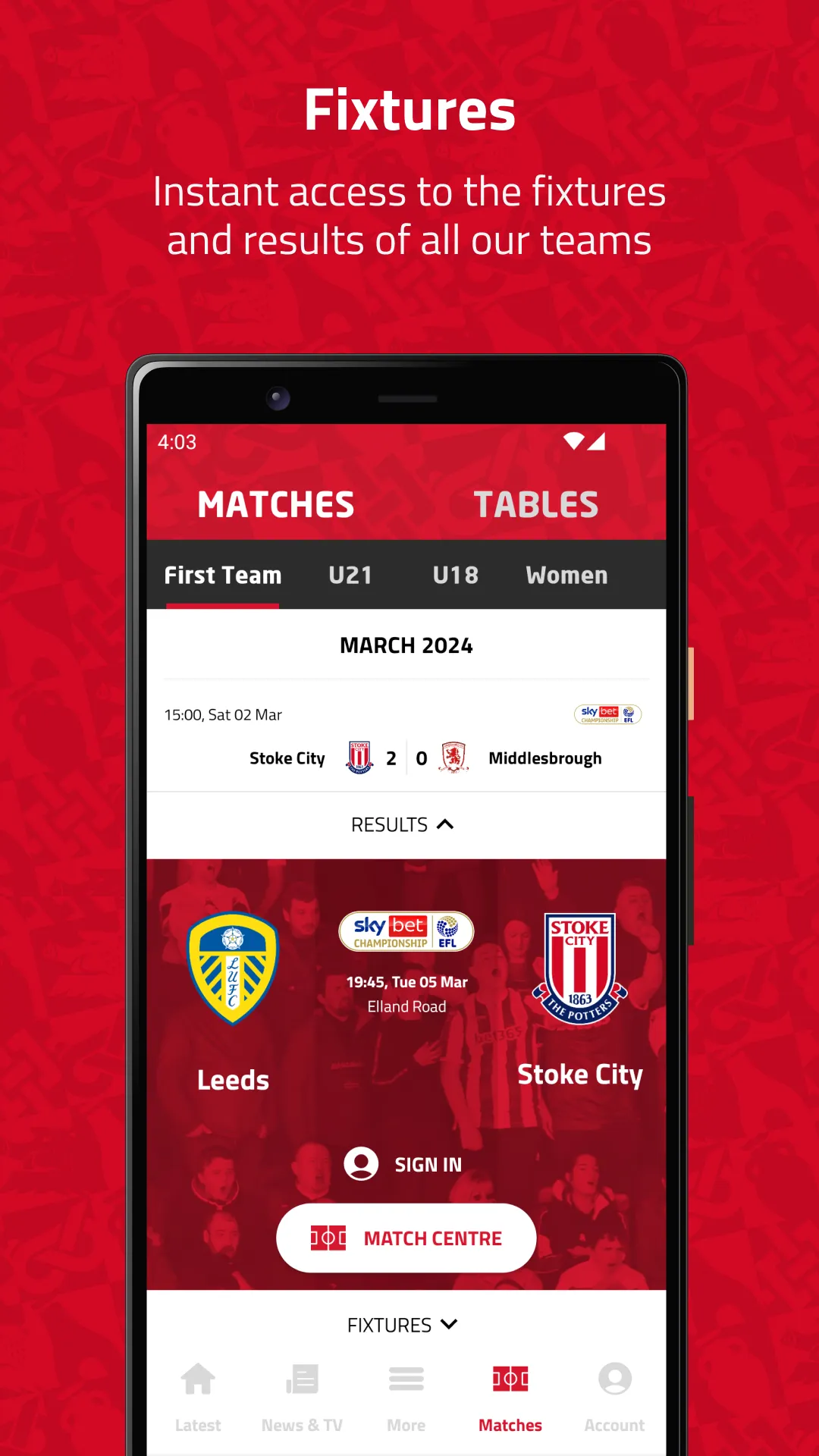 Stoke City FC | Indus Appstore | Screenshot